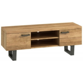 Fusion 2 Door TV Unit - Comes in Oak and Stone Effect Options - thumbnail 1