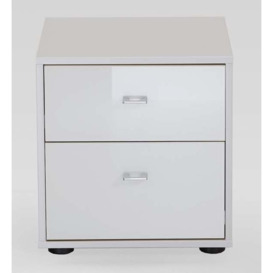 Tokio 2 Drawer Bedside Cabinet with Glass Front - thumbnail 3