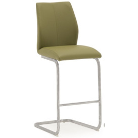 Vida Living Elis Olive Faux Leather and Chrome Bar Stool (Sold in Pairs)