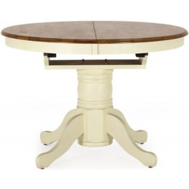 Vida Living Cotswold Buttermilk Round 2 Seater Extending Pedestal Dining Table - thumbnail 1