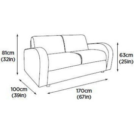 Jay-Be Retro Luxury Reflex Foam 2 Seater Sofa - thumbnail 3