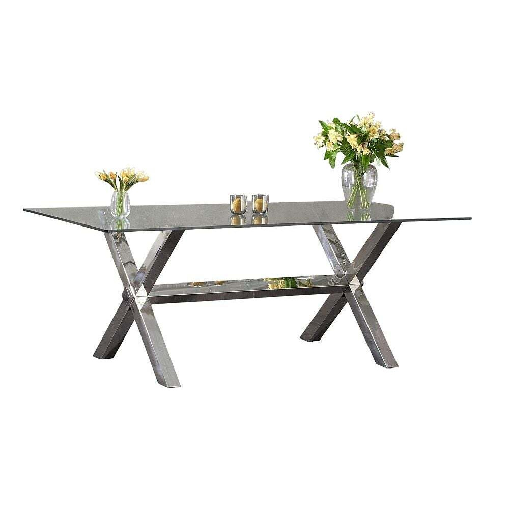 Jaylee Dining Table - Glass and Chrome - image 1