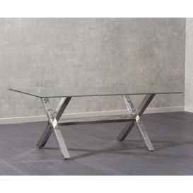Jaylee Dining Table - Glass and Chrome - thumbnail 3