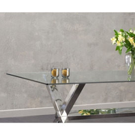 Jaylee Dining Table - Glass and Chrome - thumbnail 2