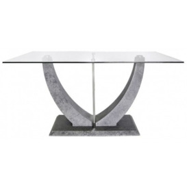 Leo Glass and Grey Dining Table - thumbnail 1