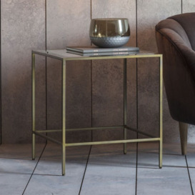 Norwich Glass and Metal Side Table - Comes in Silver and Champagne Options - thumbnail 3
