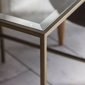 Norwich Glass and Metal Side Table - Comes in Silver and Champagne Options - thumbnail 2