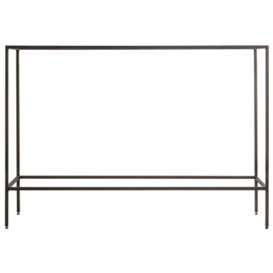 Norwich Glass and Metal Console Table - Comes in Silver and Champagne Options - thumbnail 1