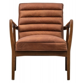 Datsun Vintage Brown Leather Armchair - thumbnail 1
