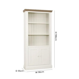 TCH Coelo 2 Door Bookcase - Oak and Painted - thumbnail 2