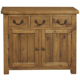 Cotswold Rustic Pine Small Sideboard, 105cm W with 2 Doors and 3 Drawers