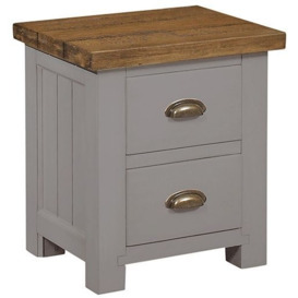 Regatta Grey Painted Pine Bedside Cabinet, 2 Drawers - thumbnail 3
