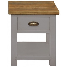Regatta Grey Painted Pine Lamp Table with 1 Storage Drawer