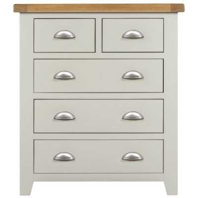 Lundy Grey and Oak Chest, 2 + 3 Drawers