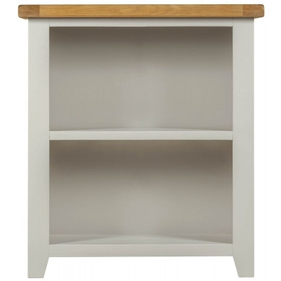 Lundy Grey and Oak Low Bookcase, 90cm H - image 1