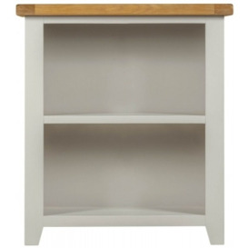 Lundy Grey and Oak Low Bookcase, 90cm H - thumbnail 1
