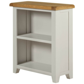 Lundy Grey and Oak Low Bookcase, 90cm H - thumbnail 3