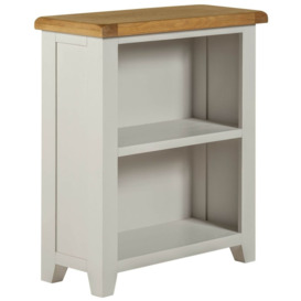 Lundy Grey and Oak Low Bookcase, 90cm H - thumbnail 2
