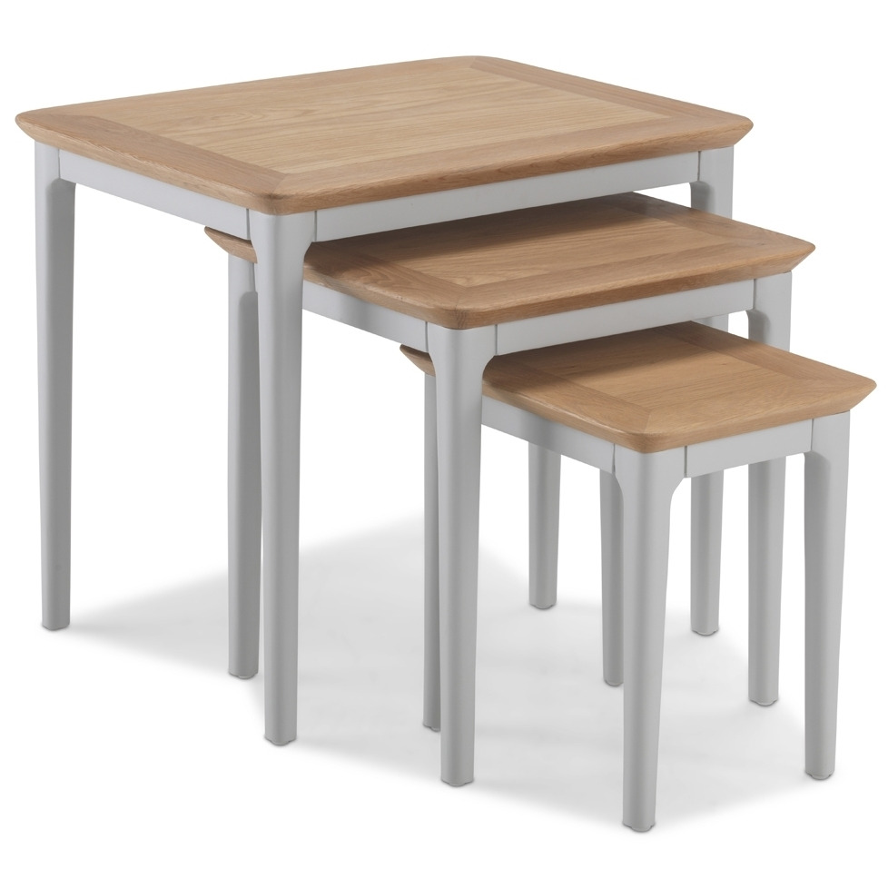 Almstead Grey and Oak Top Nest of Tables, Set of 3 - image 1