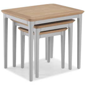 Almstead Grey and Oak Top Nest of Tables, Set of 3 - thumbnail 3