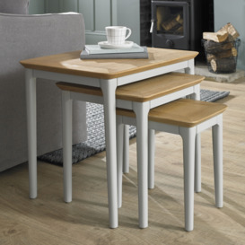 Almstead Grey and Oak Top Nest of Tables, Set of 3 - thumbnail 2