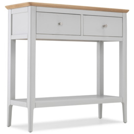 Almstead Grey and Oak Top Console Table, 2 Drawers Hallway with Bottom Shelf - thumbnail 1