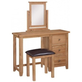 Appleby Petite Oak Dressing Table - 3 Drawers Single Pedestal - thumbnail 1