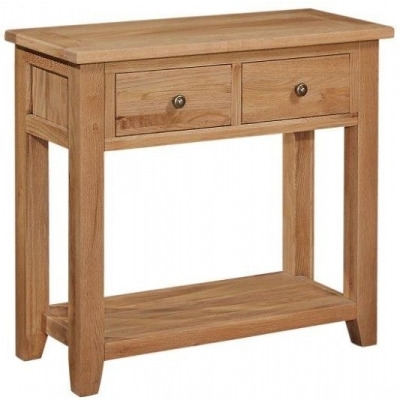 Appleby Petite Oak Console Table with 2 Drawers - image 1