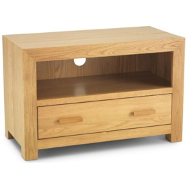 Cube Light Oak TV Unit, 85cm W with Storage for Television Upto 32in Plasma - thumbnail 1