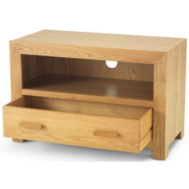 Cube Light Oak TV Unit, 85cm W with Storage for Television Upto 32in Plasma - thumbnail 3