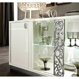 Camel Roma Day White Glamour Italian Vitrine Buffet Sideboard with Glass Door - thumbnail 2