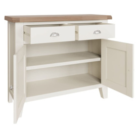 Hampstead Oak and White Painted 2 Door 2 Drawer Sideboard - thumbnail 2