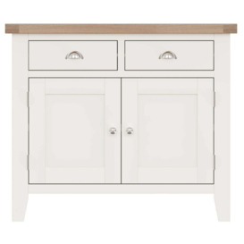 Hampstead Oak and White Painted 2 Door 2 Drawer Sideboard - thumbnail 1