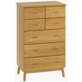 Malmo Oak 4 Over 3 Drawer Tall Chest - thumbnail 1