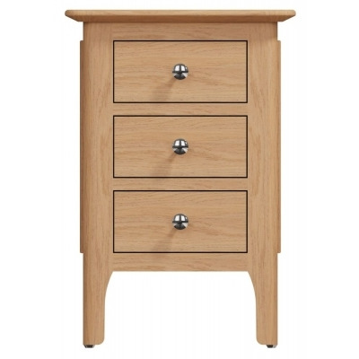 Appleby Oak 3 Drawer Narrow Bedside Cabinet - image 1