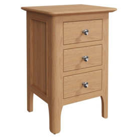 Appleby Oak 3 Drawer Narrow Bedside Cabinet - thumbnail 3