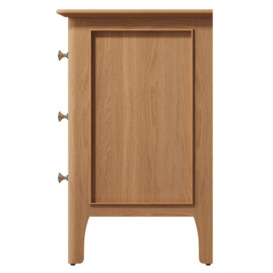 Appleby Oak 3 Drawer Wide Bedside Cabinet - thumbnail 3