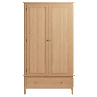Appleby Oak 2 Door 1 Drawer Wardrobe - image 1