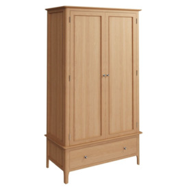 Appleby Oak 2 Door 1 Drawer Wardrobe - thumbnail 2
