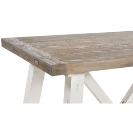Pedro Reclaimed Distressed White Large Dining Table - thumbnail 3