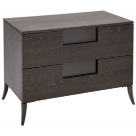 Gillmore Space Fitzroy Charcoal 2 Drawer Wide Bedside Cabinet