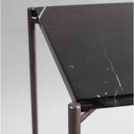 Gillmore Space Iris Black Marble Top Rectangular Coffee Table with Gun Metal Frame - thumbnail 2