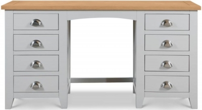 Richmond Elephant Grey Lacquered Oak 8 Drawer Dressing Table - image 1