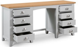 Richmond Elephant Grey Lacquered Oak 8 Drawer Dressing Table - thumbnail 2