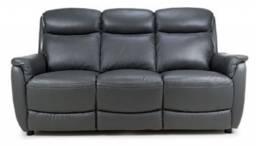 Kent Dark Grey Leather Electric Recliner 3 Seater Sofa - thumbnail 1
