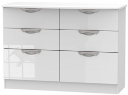 Camden White Gloss 6 Drawer Midi Chest