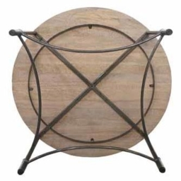 Mango Wood - Coffee Table - Round - with Metal Base - thumbnail 5