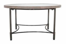 Mango Wood - Coffee Table - Round - with Metal Base - thumbnail 4