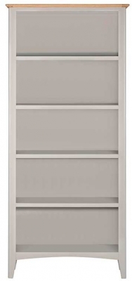 Lowell Grey and Oak Large Bookcase, Tall Bookshelf 180cm H - image 1