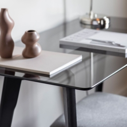 Blair Glass and Black Oak Writing Desk - thumbnail 2